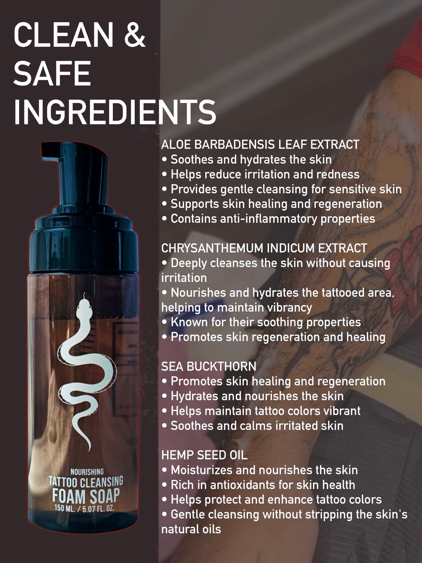 Simply Tattoo Soap Aftercare 150ML./5.07FL.OZ.- For New Tattoos - For Tattoos & Piercings - Healing Tattoo - Cleaning Soap
