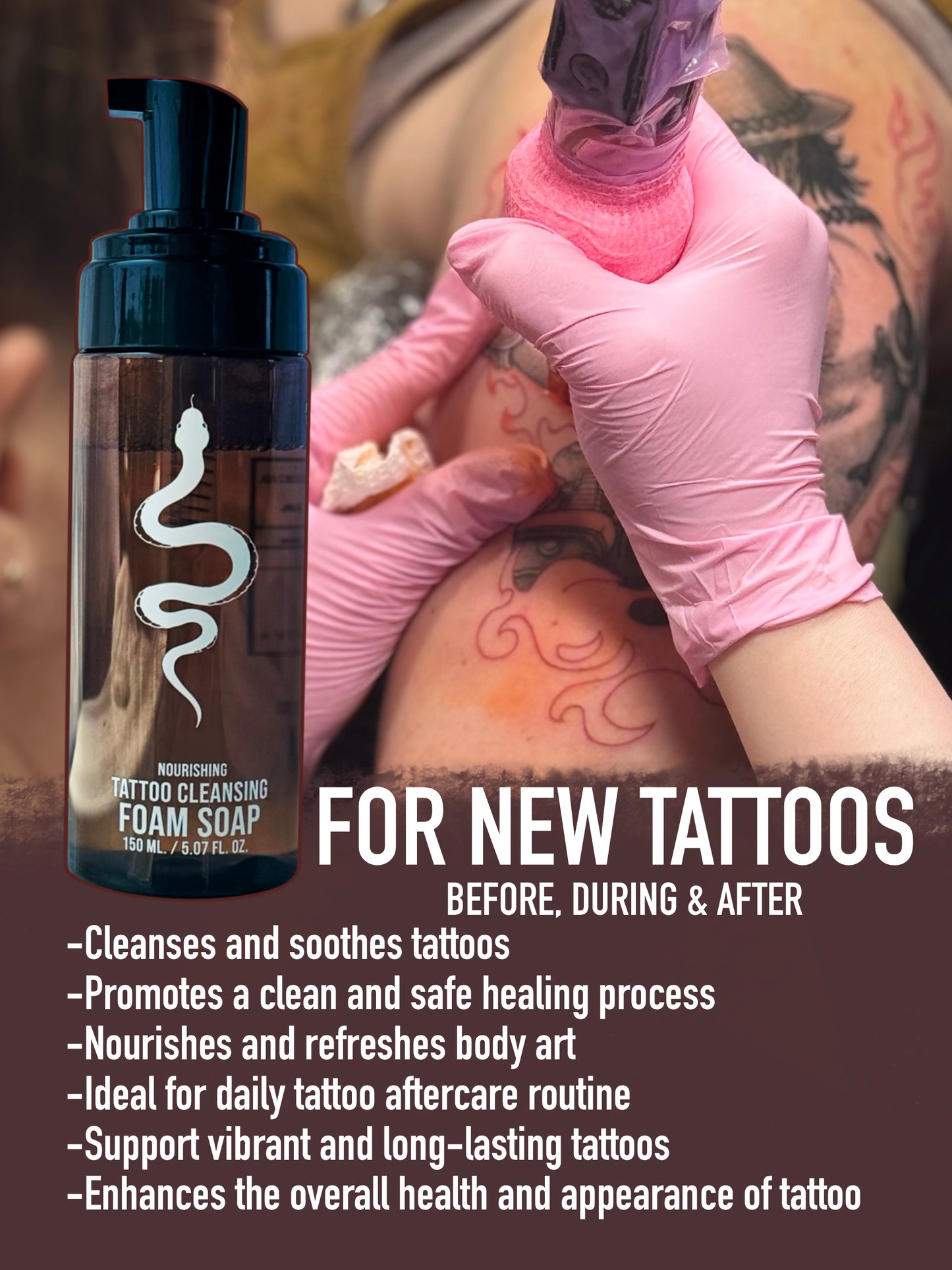 Simply Tattoo Soap Aftercare 150ML./5.07FL.OZ.- For New Tattoos - For Tattoos & Piercings - Healing Tattoo - Cleaning Soap