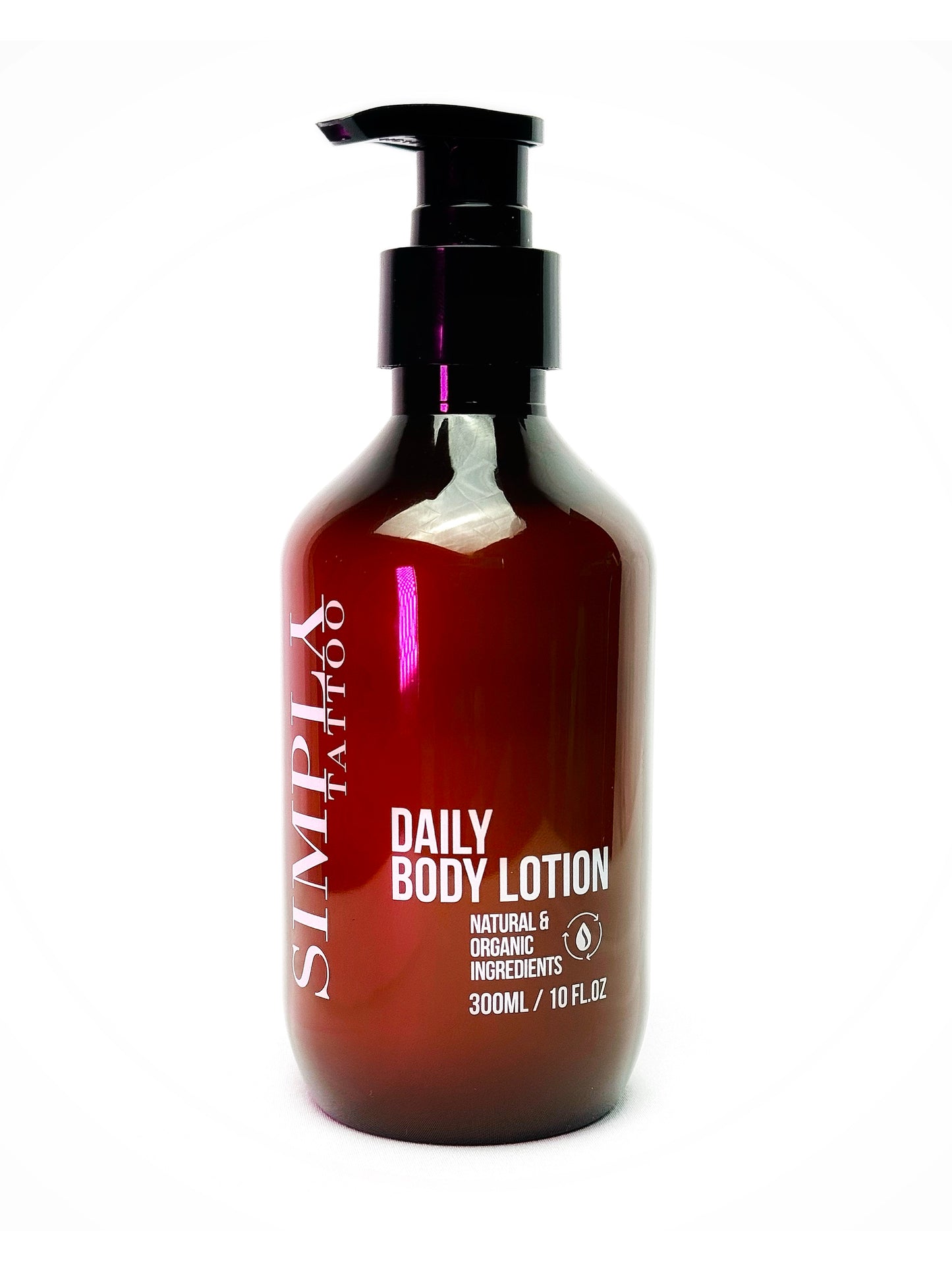 Simply Tattoo Daily Body Lotion 300ML/10FL.OZ, Fragrance-Free Lotion, Non-Greasy & Silicone-Free, Naturally derived & Vegan Ingredients, Lightweight for Daily Use