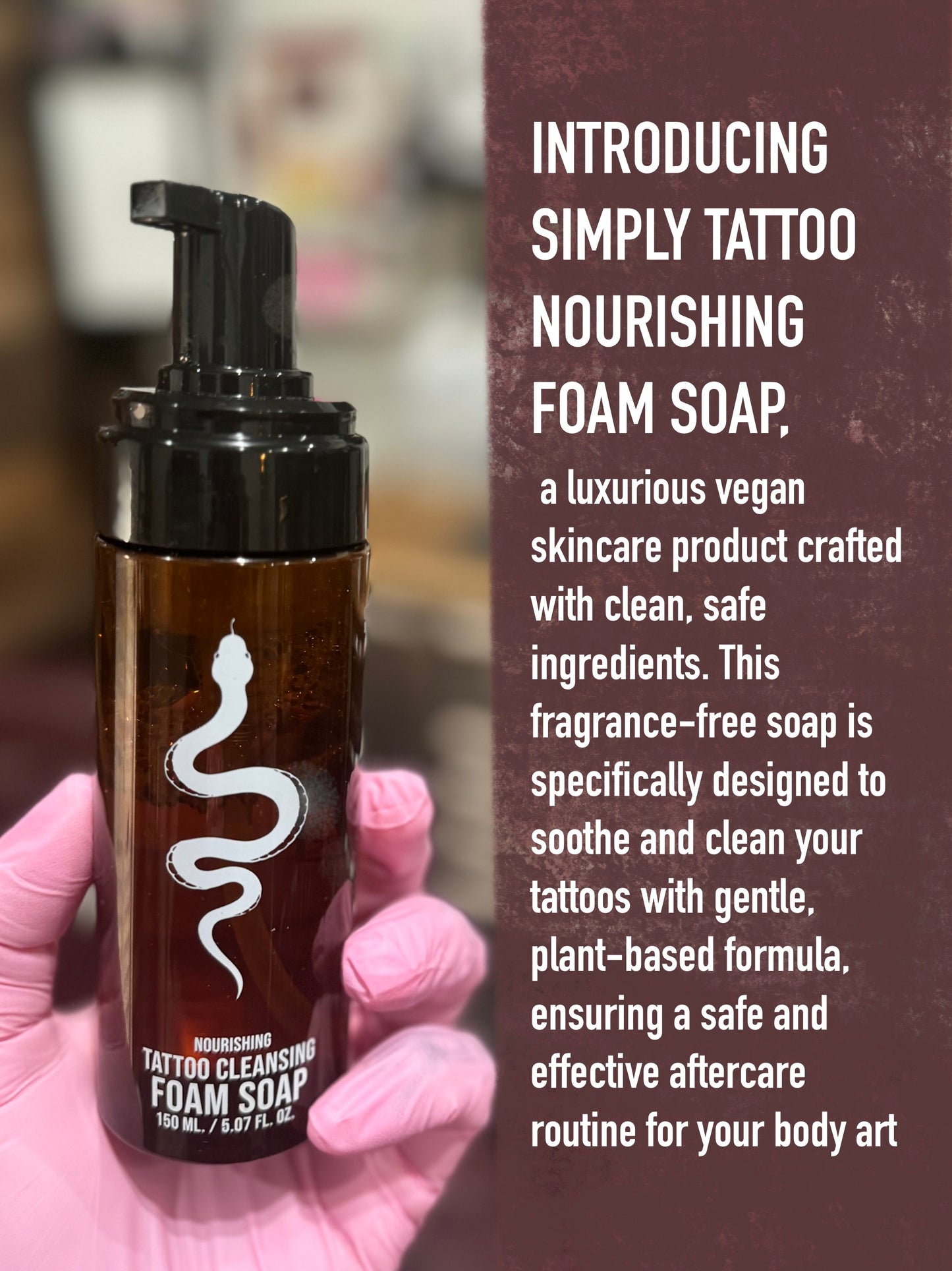 Simply Tattoo Soap Aftercare 150ML./5.07FL.OZ.-  For New Tattoos - For Tattoos & Piercings - Healing Tattoo - Cleaning Soap